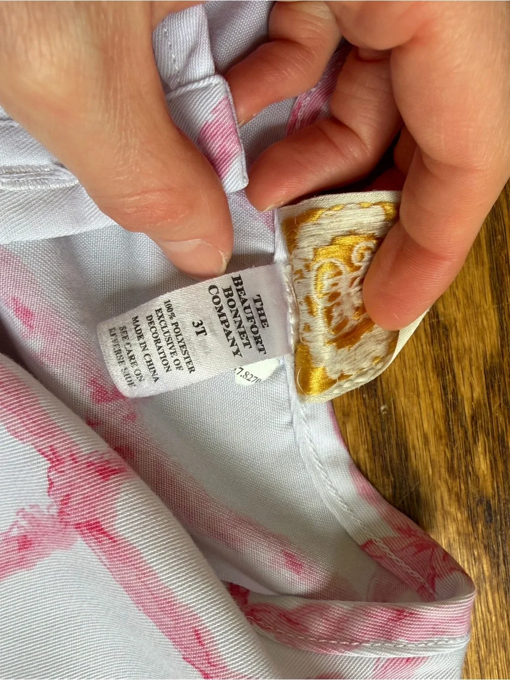 The Beaufort Bonnet Company White Nightgown with Pink Bow Lattice